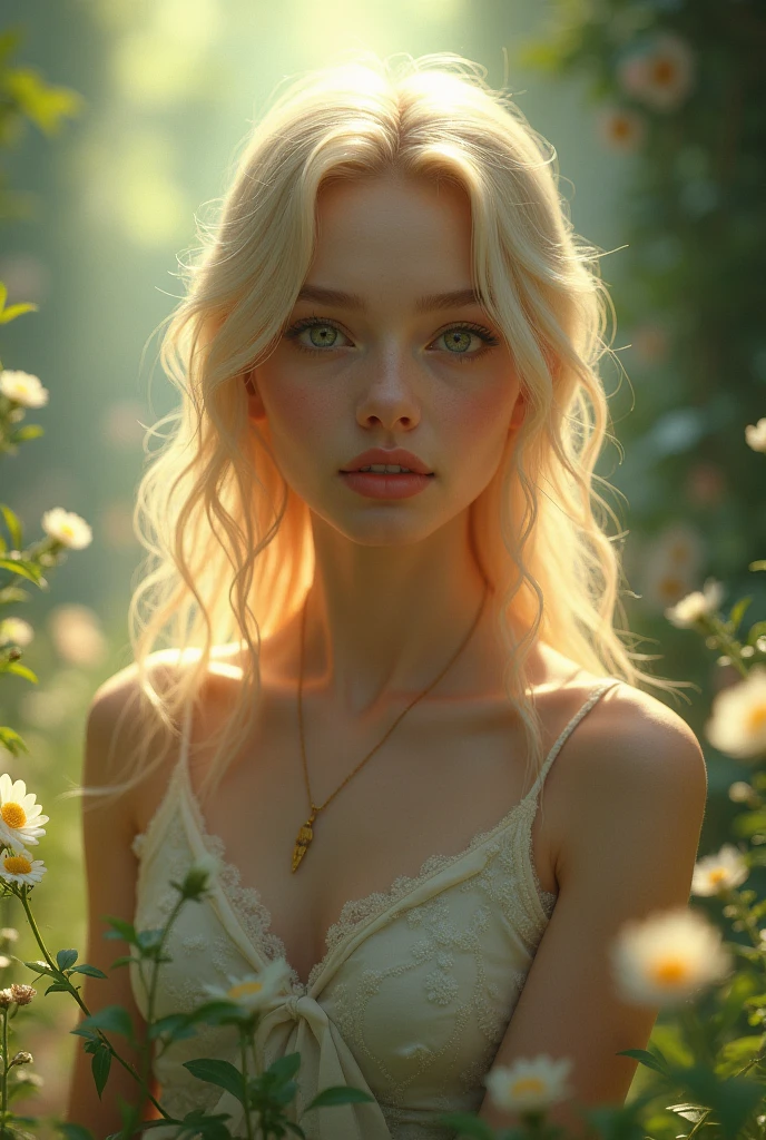  Repeat the images , considering that the character is blonde and has green eyes.