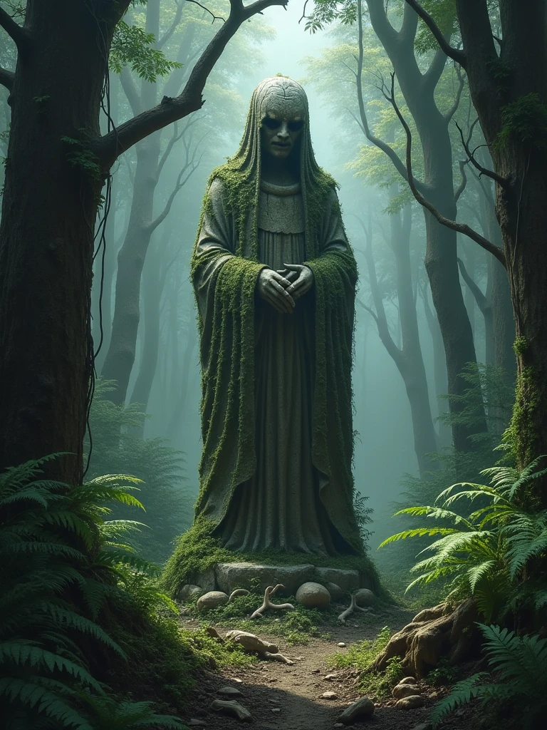 Cursed Statue in the Deep Forest