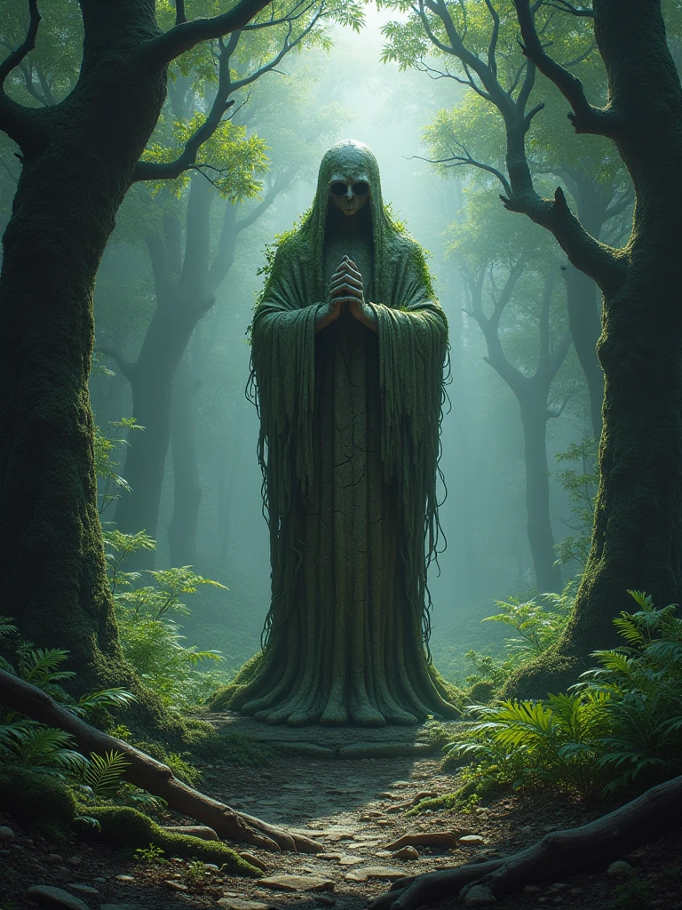 Cursed Statue in the Deep Forest