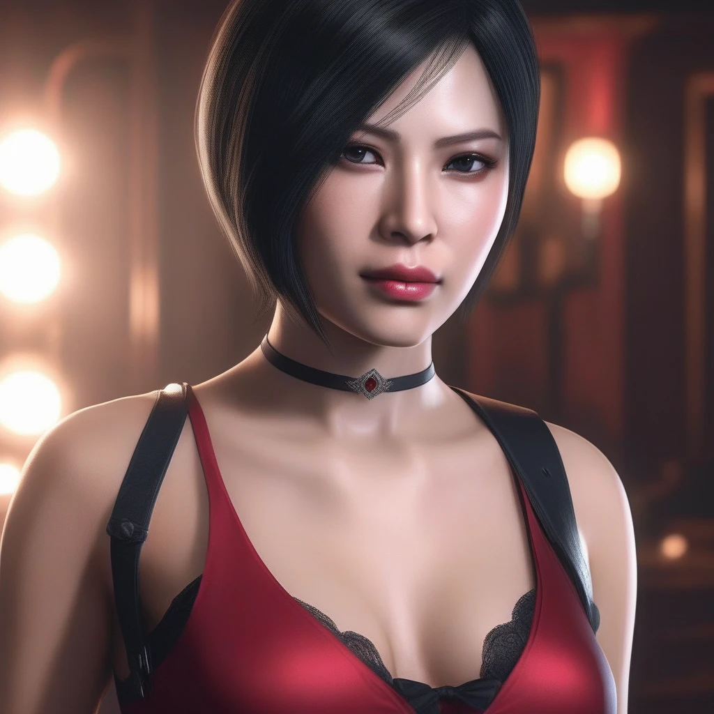 amazing detailed portrait of Ada Wong, highly detailed and realistic face with symmetrical features, ultra realistic skin texture, perfect body, extremely detailed facial characteristics, realistic lighting, best quality, 4k, 8k, high resolution, masterpiece, ultra-detailed, photorealistic, vivid colors, studio lighting, physically-based rendering