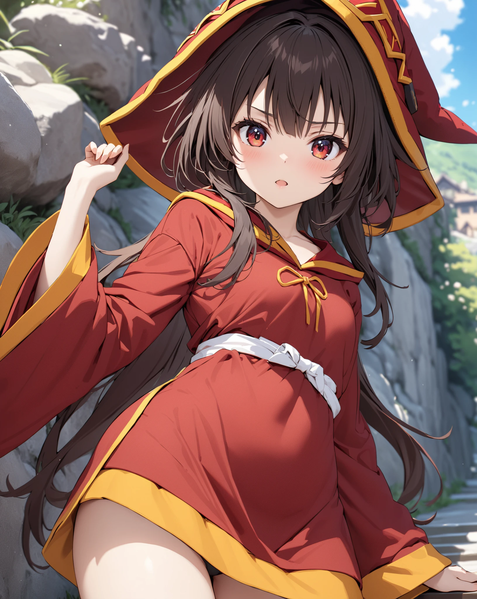 ( Japanese anime style),  cute, (Megumin), masterpiece:1.5, masterpiece, highest quality, UHD, retina, masterpiece, accurate anatomy, super detailed, high quality, best quality, 8k