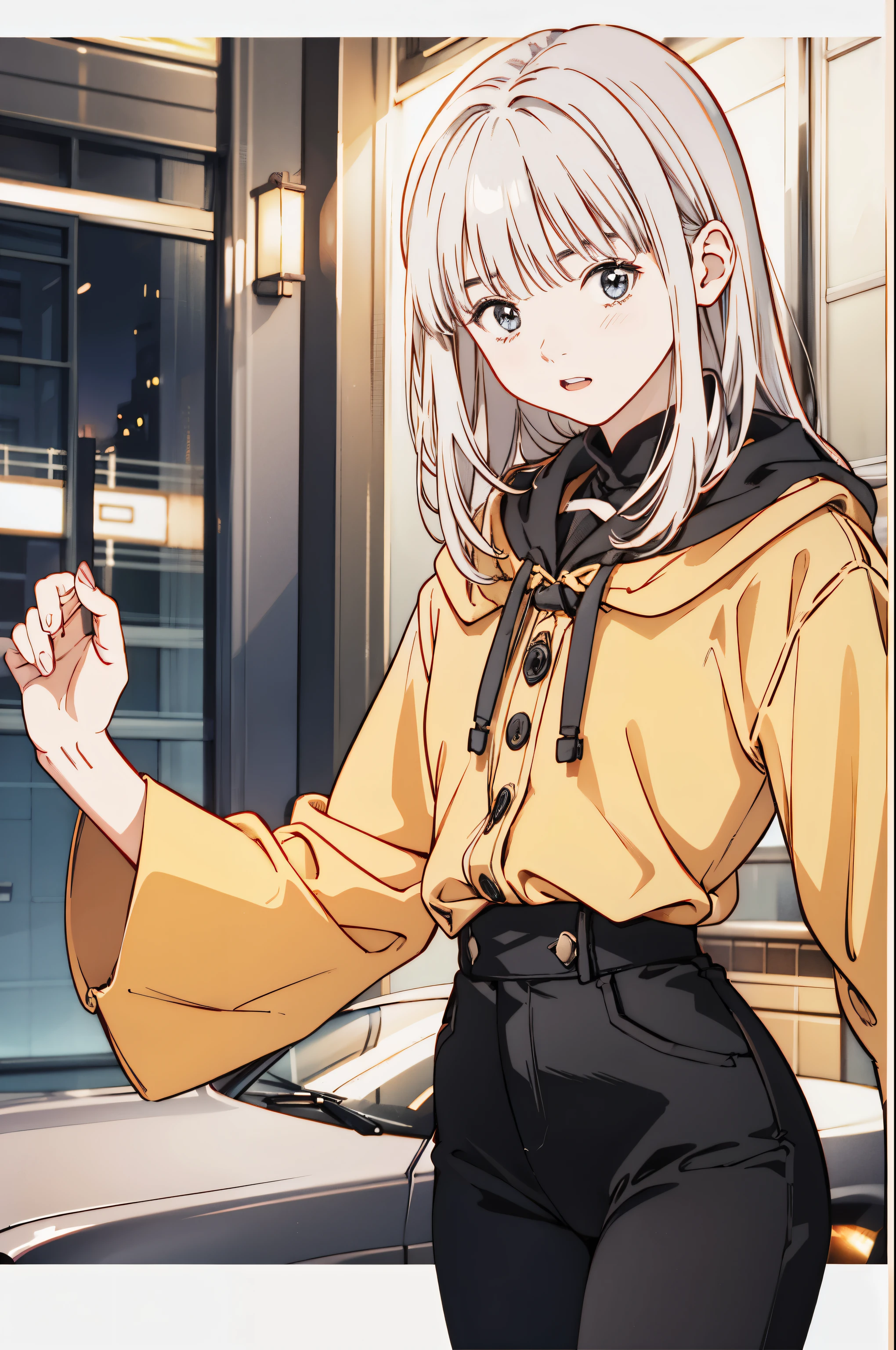 (8k、 best quality 、masterpiece:1.2)、( realistic、 super detailed 、 super A high resolution、 boys、 boy、、、 beautifully detailed face 、narrow、( Slim Waist ) :1.3)、Autumn Clothes、 beautiful detail skin 、 skin texture 、 floating hair in front of car、 professional lights 、Hokkaido、black rimmed square glasses、 Human body、 Silver Hair、