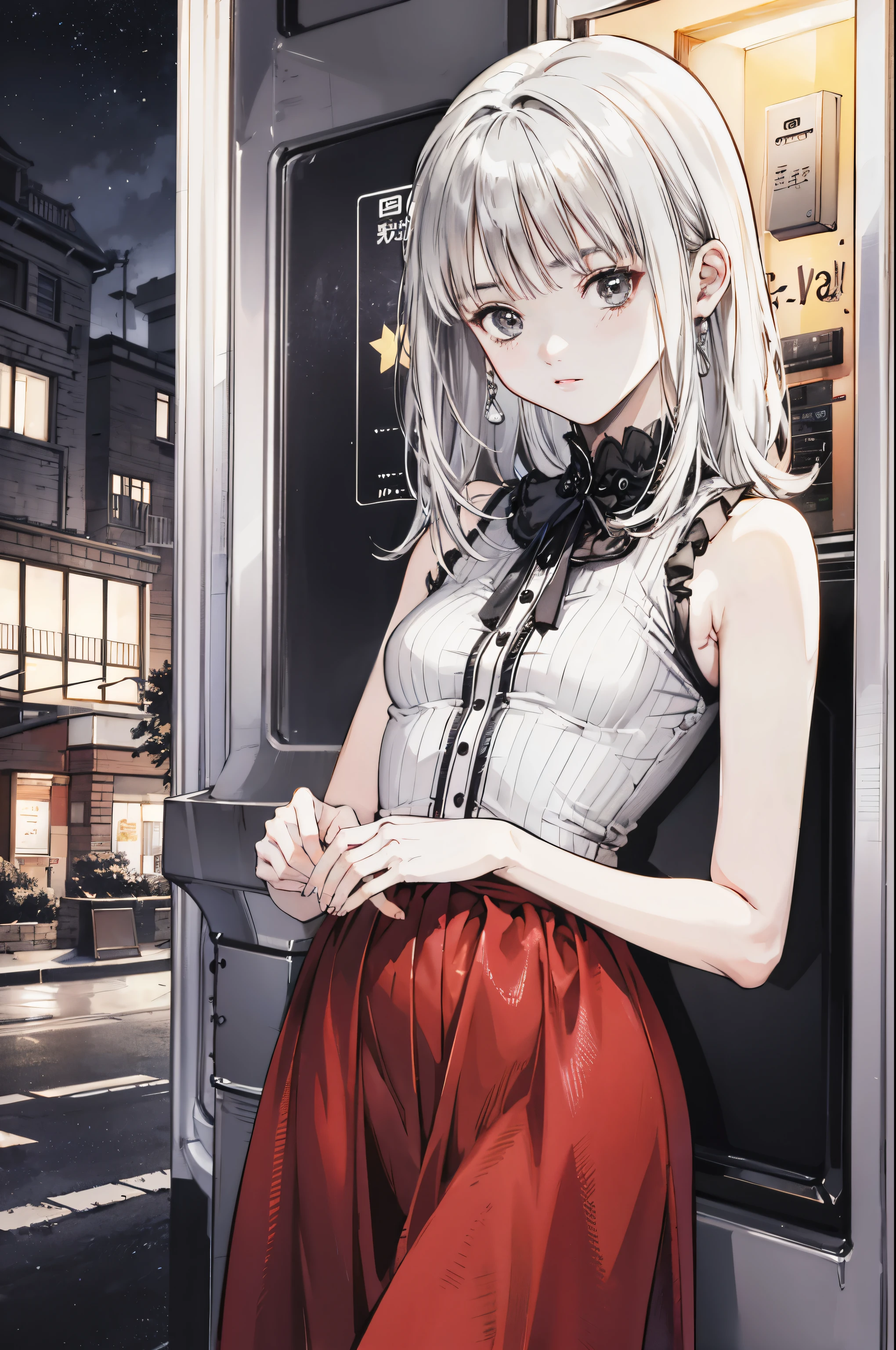 (8k、 best quality 、masterpiece:1.2)、( realistic、 super detailed 、 super A high resolution、 boys、 boy、、Junior high school students、 beautifully detailed face 、narrow、( Slim Waist ) :1.3)、Autumn Clothes、 beautiful detail skin 、 skin texture 、 floating hair in front of car、 professional lights 、Hokkaido、black rimmed square glasses、 Human body、 Silver Hair、