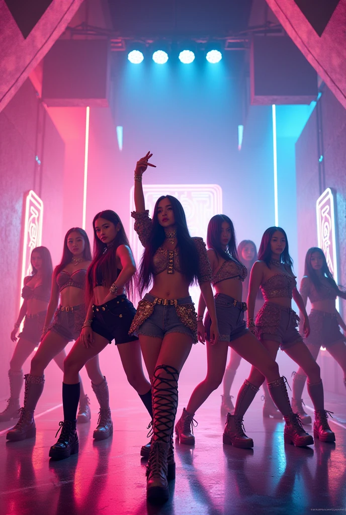 (create a seven-member kpop group with the girl power concept