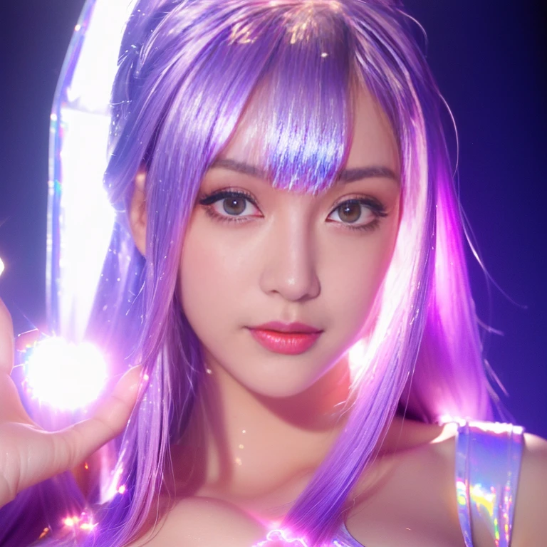 (In 8K, best quality , masterpiece, Ultra Fine, High quality face:1.5), (、 very detailed), looking at camera , ( 20 year old girl:1.3),( photorealistic:1.4) (Ultra low angle full body shot:1.3), Tell me about 1 beautiful girl, (Beautiful girl of mixed race from Japan and Ukraine ), white skin, (とても white skin, Sparkly Skin :1.4), Pin Spotlight, ( beautiful eyes, light in the eyes ), shiny, ( raise arms), Furious hair falling violently , very smiling, cute, random hairstyle, random hair color, (( beautiful woman in a one-piece super metallic bright red holographic swimsuit)), Ultra low rise, 8 Life-size, (, beautiful :1.6), ( slim abs:1.4), (Muscular:1.3), Accuracy, Skinny Big, Toned , , full-body lesbian