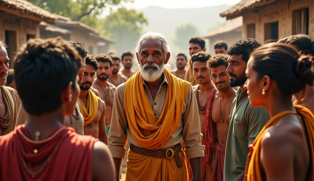 Scene 7: Dhobi Ka Sabak
Gaon ke log dhobi ke paas chupke se aate hain aur usse gher lete hain. Dhobi ki aankhon mein dar aur pachhtawa nazar aata hai jab log use sabak sikhanay ke liye aage badhte hain.