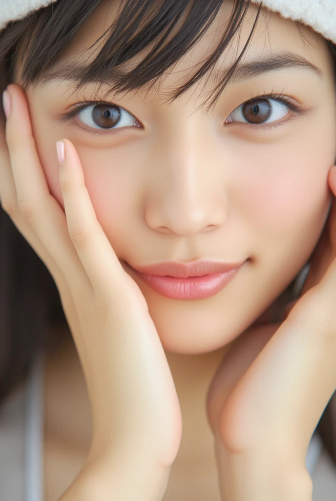  HD, 32K, Extremely accurate anatomy, Masterpiece,  realistic,  very detailed, photograph,  High Resolution , ,   cute hairstyle )),  Smoother Light  ,  Official Art,  depth of written border ,  bright light,  detailed face , ((Smile 2.0)),  Beautiful Details in Eyes ,  Real Textured Skin , Completely naked　 Tilt your hands behind your head 　完全に裸 Tilt your hands behind your head 　upright　 slender body 　 facing the front 、 my skin is greasy and shiny 、Sparkling 　 Sex Toy Small Breasts 　 whole body shot with a wet vagina