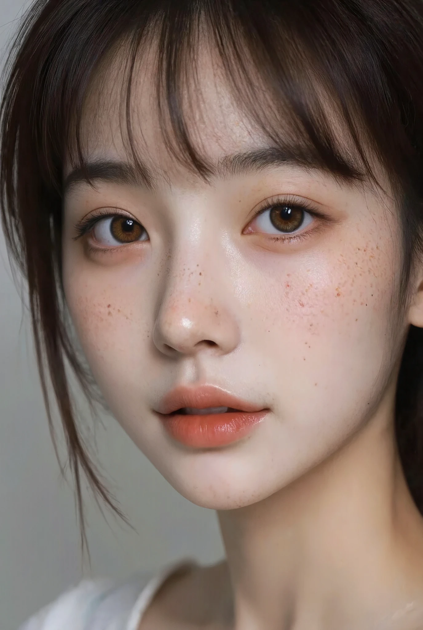 Asian girl, freckles