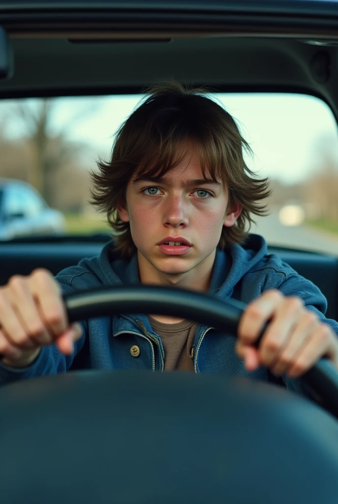 Teenager in a car