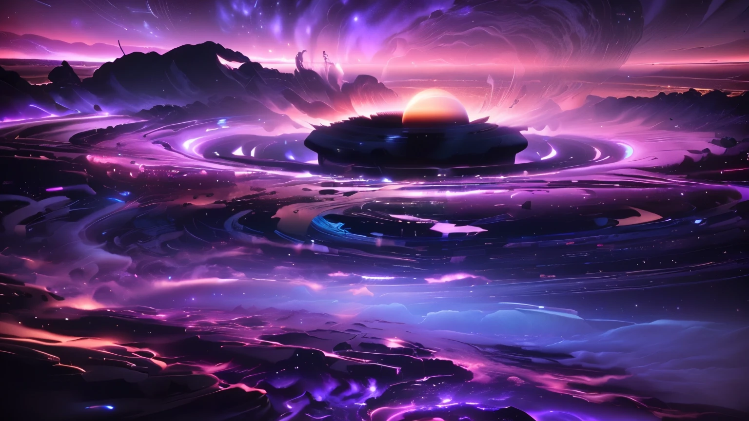  purple galaxy wallpaper and background,  glowing black hole entrance ,  black hole time portal coming out of a black hole ,  violet planet , Beeple colors, recusion Beeple, Beeple.  Octane Render , 3 d render Beeple, artem demura Beeple, Beeple masterpiece, Beeple!!,  realism | Beeple, Spectacular backdrop、 in the center is a giant black hole from an interstellar movie , Super High Definition, high definition , High Quality , plasma clouds 、gravitational radiation 、 swirling chaotic light 、 emits huge jets of plasma vertically from the center、