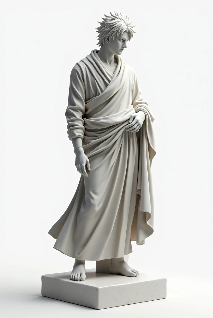 Make a man stoic, marble statue 
