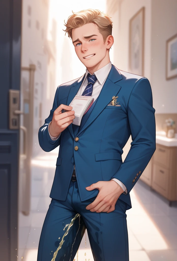 best quality, masterpiece, handsome polynesian man, tan skin, wavy dark hair, round eyes, (his flaccid penis is tied a red bow), inviting and seductive pose, sexy, gay, homoerotic, perfection, no watermark, no logo, no signature