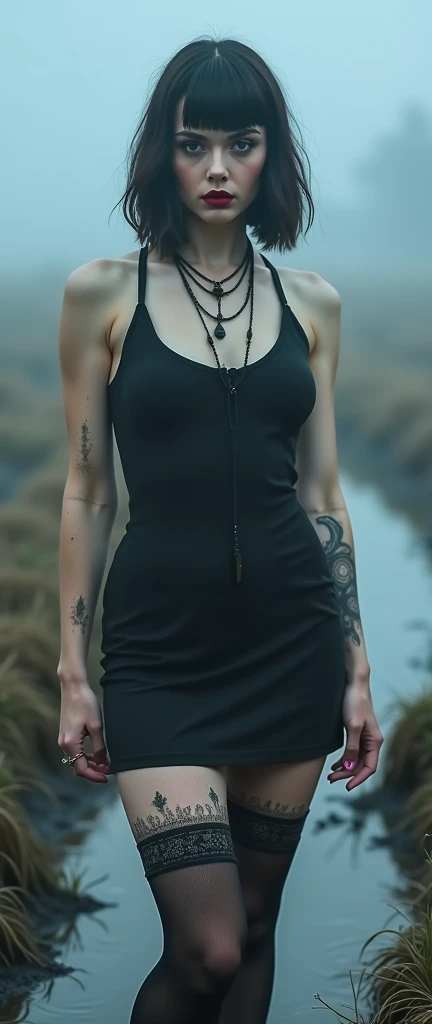 SGShkurushkain tattooed wearing an office dress in a cave, <lora:SGShkurushka_198800:0.55>