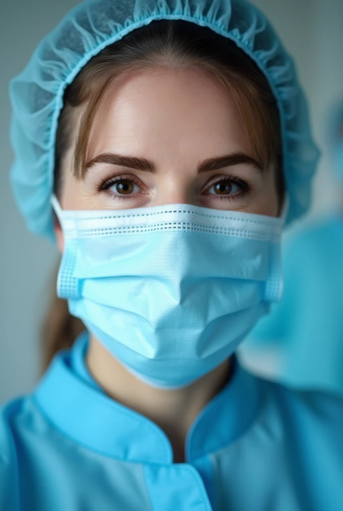Shortcuts 20-year-old women nurse Nurse uniform Smiling I'm wearing a mask Photo from above Selfie