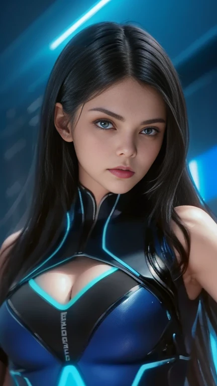 BEST IMAGE, 8K, IN THE COUNTRY OF BRAZIL, A NEON BLUE HELICOPTER, IN THE CITY OF RIO DE JANEIRO, INSIDE WOMAN WITH PERFECT FACE, BLUE EYES, CUTE, SHORT BLACK LATEX DRESS, LOOKING A FEW METERS FROM THE HELICOPTER, RIGHT IN THE BACKGROUND SMALL UFO .
