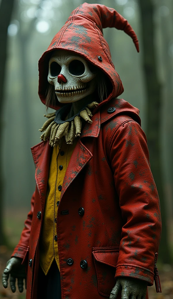 Horror-themed movies,Ultra HD、Amazing image quality,4k、Steampunk Cityscape、A Nightmare on Elm Street、Freddy、Wearing a hat、Burned skin、Burnt Face、Red and black striped sweater、nails are long、Blood droplets、Full Body Shot,Give the viewer a malicious look, Grabbing Viewer, For the viewer,Misty marshland background,Shallow depth of field, Vignette, Very detailed, High budget, Bokeh, CinemaScope, Sulky, amazing, nice, Film Grain, granular . Creepy, Anxious, dark, Creepyな, Suspenseful, strict, Very detailed