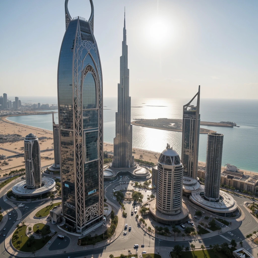 Burj Khalifa and cityscape in Dubai