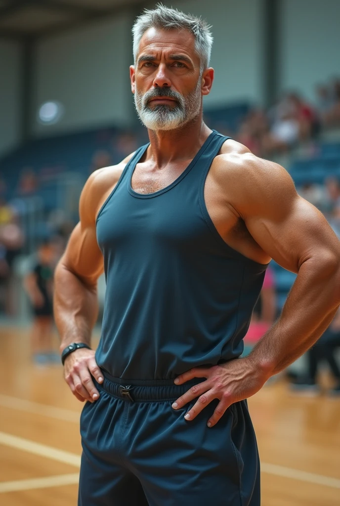 Old man with balco body builder