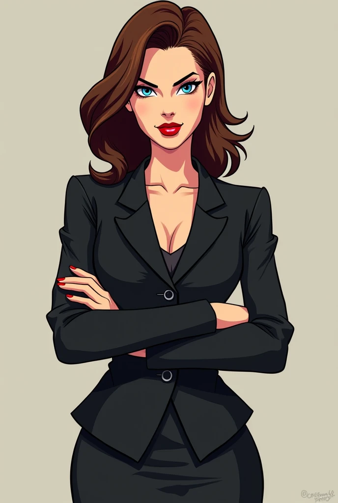 (masterpiece, top quality, best quality), pixel,pixel art,1woman,tight suit, wearing gloves, tight skirt, smirking, posing