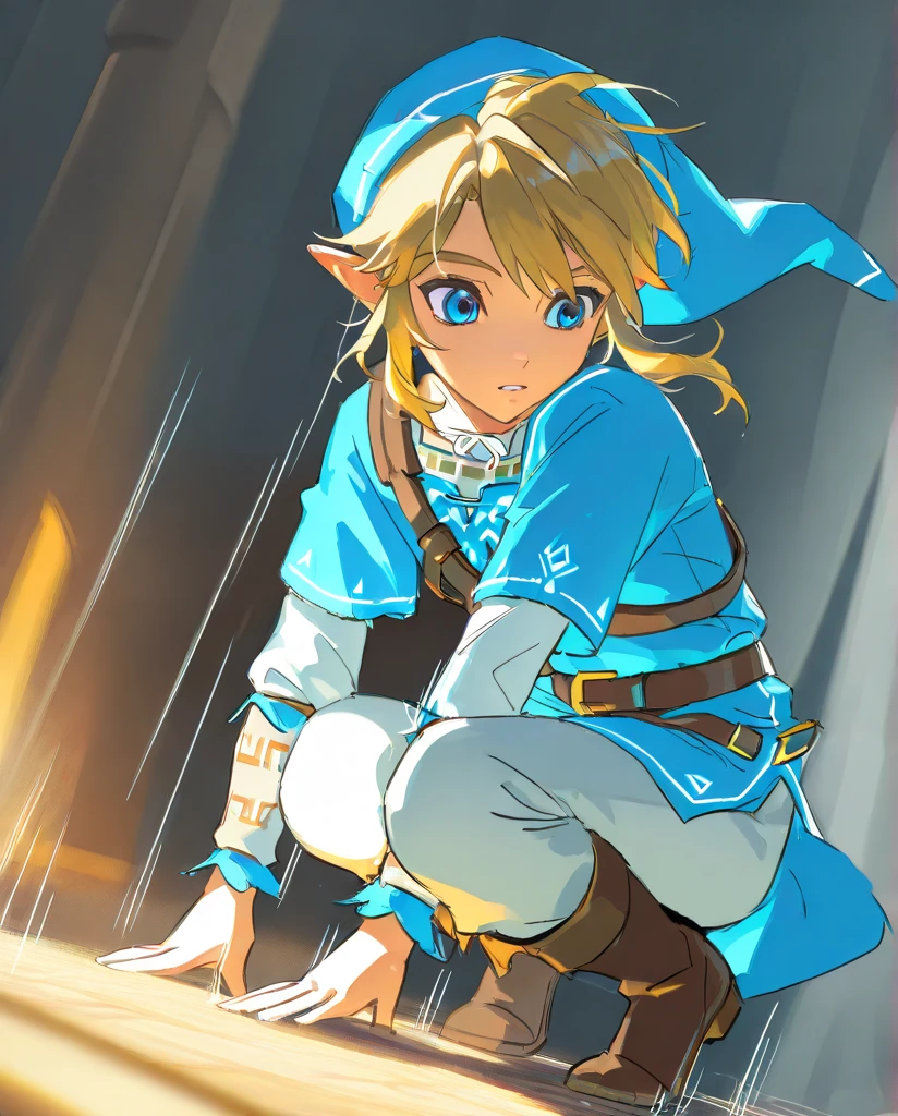 (masterpiece:1.4), (best quality:1.4),Motion Lines, Motion Blur, Cinematic Lighting, High resolution, cute, sketched, sketch lines, full body, 


1boy, link, blonde hair, blue eyes, hat, pointy ears, blue tunic, belt, boots, adult, 