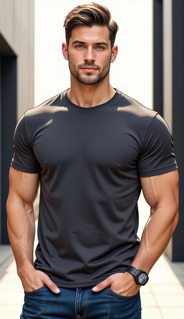 Masseter muscle film、well built、Hero suit、onesie、rubbersuit、Laika、in spandex、low angles、musculous、The eye、male people、short detailed hair、Fade in and out、wasteland、Hot、NSFW、convex、Full body photo、Rugby player、bigger、spread their legs、compression pants、large bulge、Glans bulge 、Raised bulge