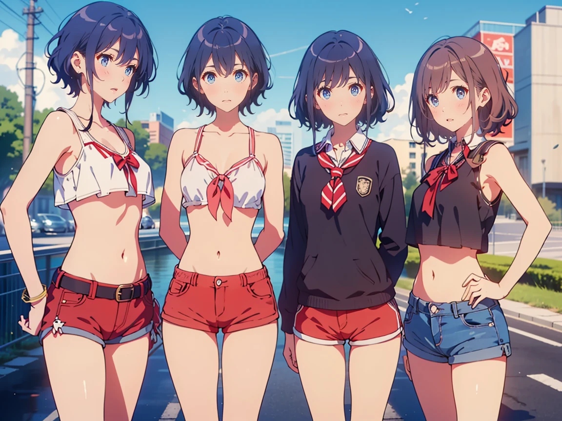 (巨作、Top Quality、Top Quality、Beautifully Aesthetic:1.2)、The highly detailed、shcool uniform、dark haired、seios gigantescos、 bikinis、
Look at the viewer、angrily、Hiromitsu Takeda Style、