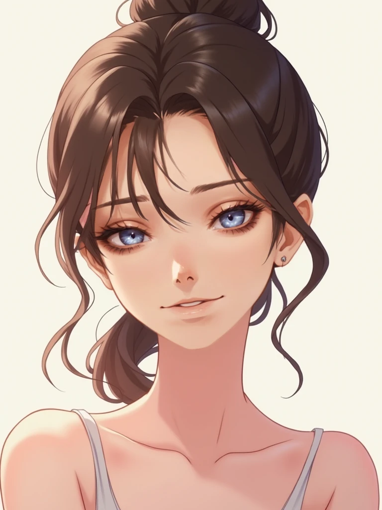(((masterpiece, best quality, ultra highres, 1 girl, solo, no background))), super detailed skin and face and eyes and finger, beautiful japanese woman, small breasts:1.5, skinny, light brown hair, very short pixie hair, cowboy shot, white background, 2D anime, boyish, expressionless, cartoon, Various clothes, Various poses, Please draw the entire character within the frame, ensuring that the head, arms and legs are not cut off, with the character positioned centrally, female genitals visible through tight clothing, nipple,