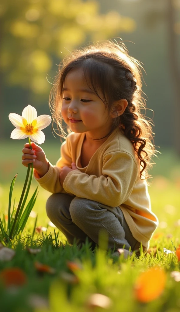 A child caring for the environment 

