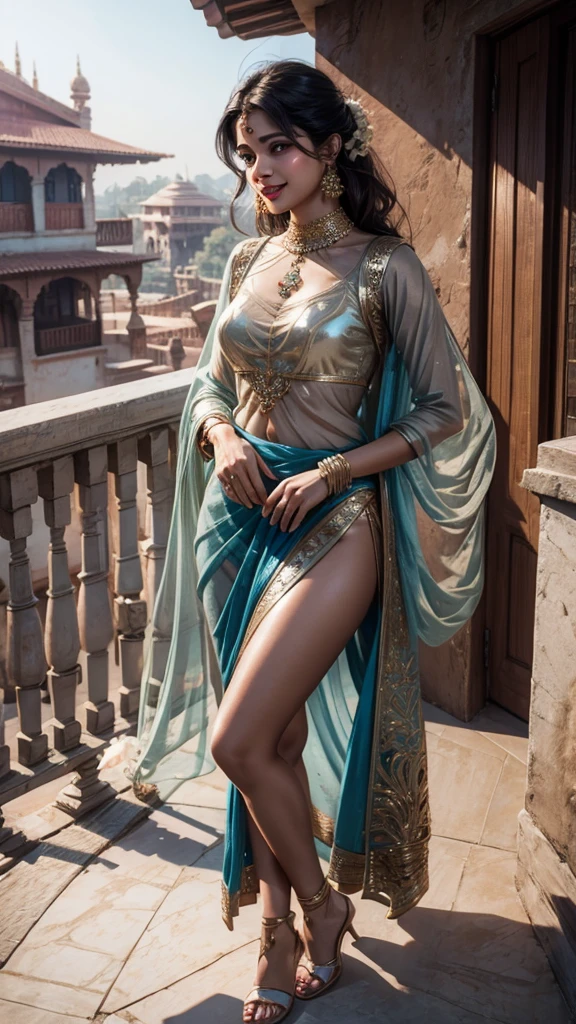 Photorealistic Production, (one Person), (Realistic Image of a 28 Years Korean Female Model), (long pashmina hijab :1.7), (Athletic Body Builds:1.2), (Pale Skin:1.4), (Wearing a grey super transparent Kebaya Dress with short super transparent sarong Cloth and little Golden Jeweleries:1.6), (kebaya loose opened, undressing detailling nude breasts, showing detailling the nipples, no bra) (shyly Face), (lustfull smile, seducting look), (showing super Cleavage), (sexual Pose:1.6), full body photo shoot, Centered, (full body Shot:1.4), From Front Shot, leaning against the wooden fence, Insane Details, Intricate Face Detail, Intricate Hand Details, Cinematic Shot and Lighting, Realistic Colors, Masterpiece, Sharp Focus, Ultra Detailed, Taken with DSLR camera, Realistic Photography, Depth of Field, Incredibly Realistic Environment and Scene, Master Composition