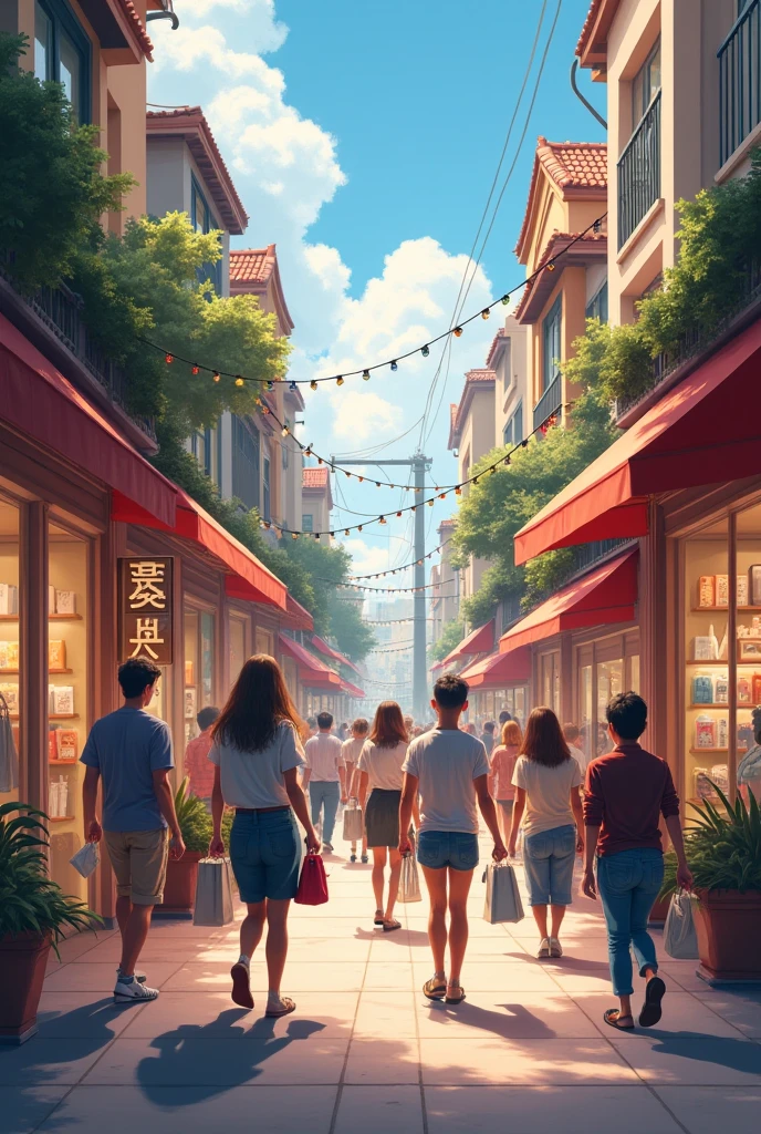 generates an image of several ladies' clothing stores with several Lady Styles posters 