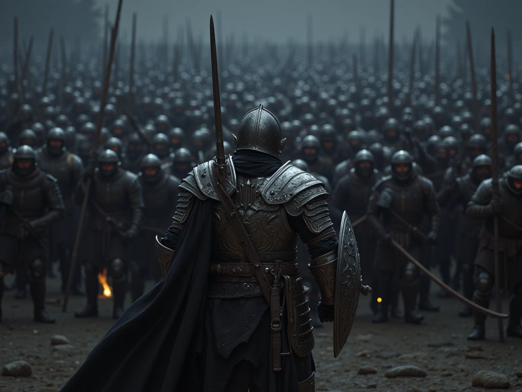 arafed image of a group of men in armor with spears and spears, vfx film closeup, scene where she is in rivendell, grimdark chaos fortress, riot shields, still from a music video, an army recruitment poster, inspired by Kamāl ud-Dīn Behzād, in a suit of armour, awarded on cgsociety