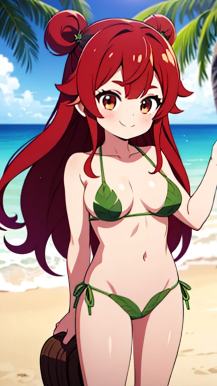 houshou_marine, Artist, erere, Copyrights, idolmaster, idolmaster_shiny_colors, Character, General, 1girl, red_hair, blunt_bangs, blush, large_breasts, breasts, smile, red_eyes, censored, long_hair, striped bikini, pink_bikini, frilled_bikini, navel, open_mouth, raised_eyebrows, teeth, two_side_up, (full_body), (standing in middle, beach_umbrella behind character), sky, [detailed, sand, outdoors], looking_at_viewer, facing_viewer, masterpiece, best_quality, great_quality, girl, solo, center_composition, centered character, hand_on_own_hip:1, pose, standing, upright posture, mobile adapted
