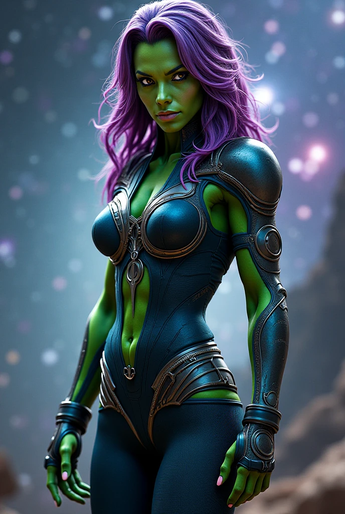 Gamora guardians of the galaxy Marvel, 35mm lens, photography, ultra details, HDR, UHD,8K