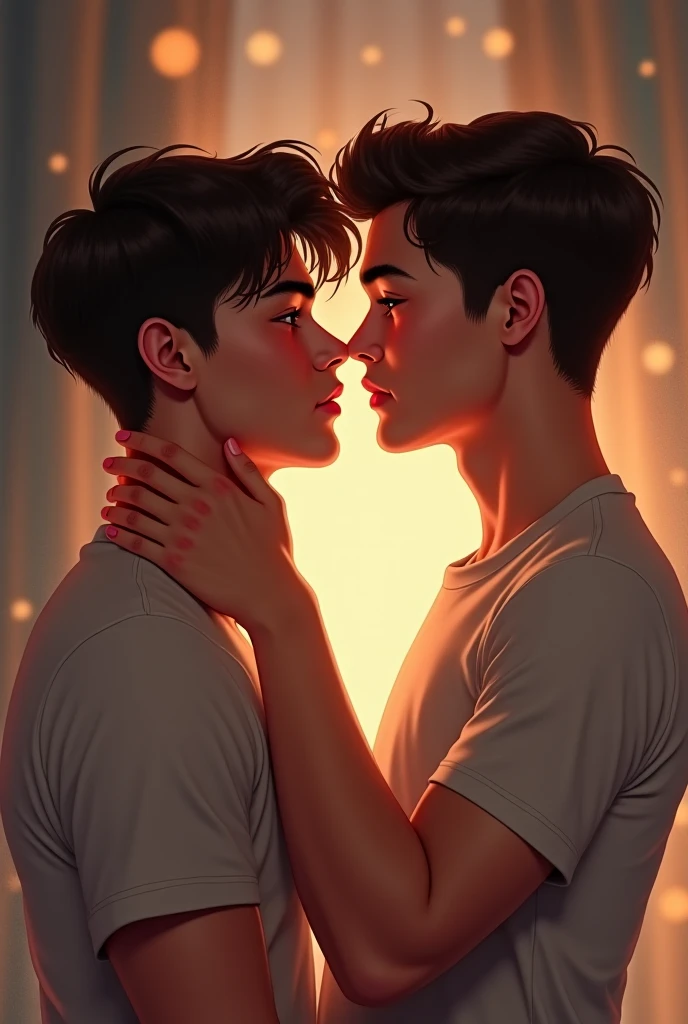 Two Man kiss our lip