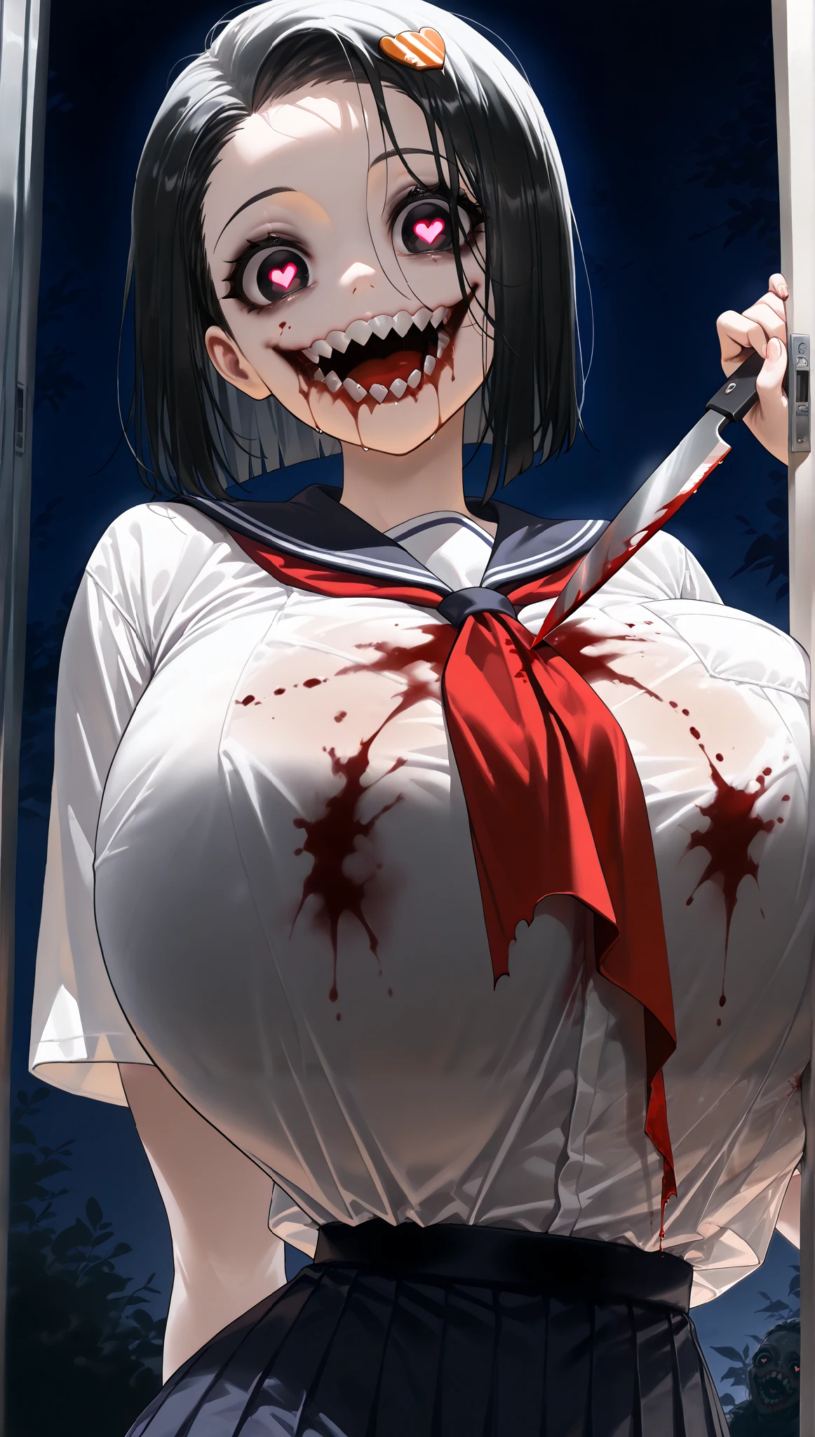zombie、Dynamic Angle、Dynamic Pose、Inside a beautiful Western-style building、Big Breasts、Both eyes open、Dark, rotten skin、Nipples、forehead、Bloody、Injured、Hollow Eyes、I'm not feeling well、Wandering、Half naked、My clothes are torn、My hair is messy、Pale complexion、I'm about to die、Eating humans、Attacking the old man、An old man is lying down behind me