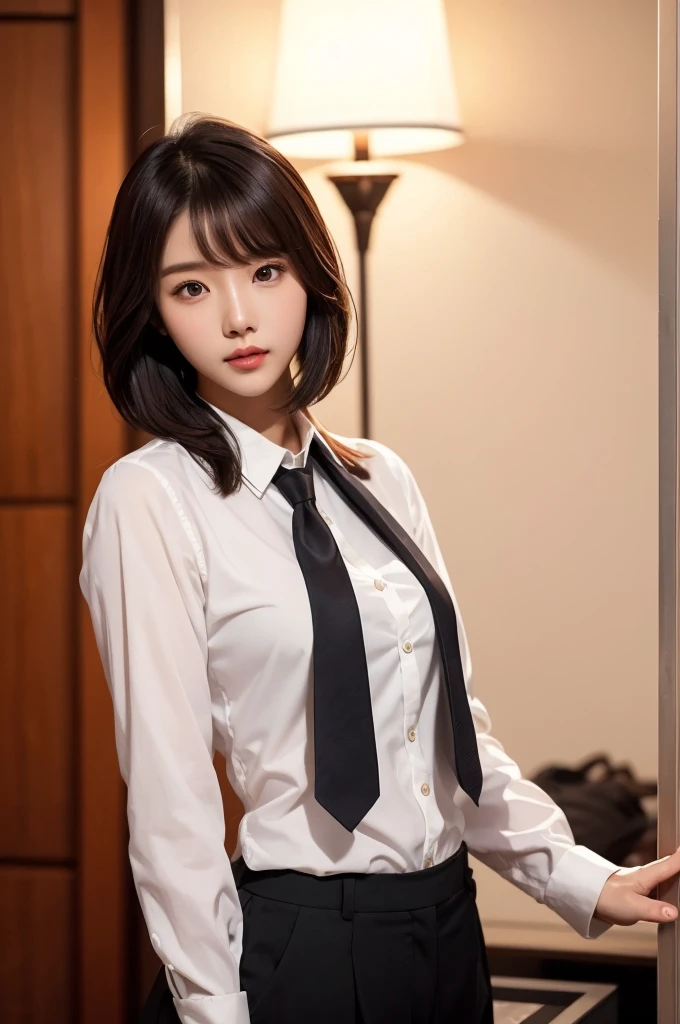 highest quality、16K high resolution、Super detailed、masterpiece、Live shooting、realistic:1.4、hyper realism:1.4、sharp focus、very delicate and beautiful、small details、1 female、(european:1.2)、(spread your legs:1.3)、(no panties:1.3)、(nsfw:1.1)、 (sitting in on a desk)、(super beautiful)、(beautiful face:1.5)、(ponytail, stockings)、(detailed face)、(fine and beautiful eyes)、Perfect round eyes、(detailed lips)、Lipstick、(eyeliner)、mascara、eye shadow、(military uniforve blue pencil skirt,)、white shirt tie、At NSFW