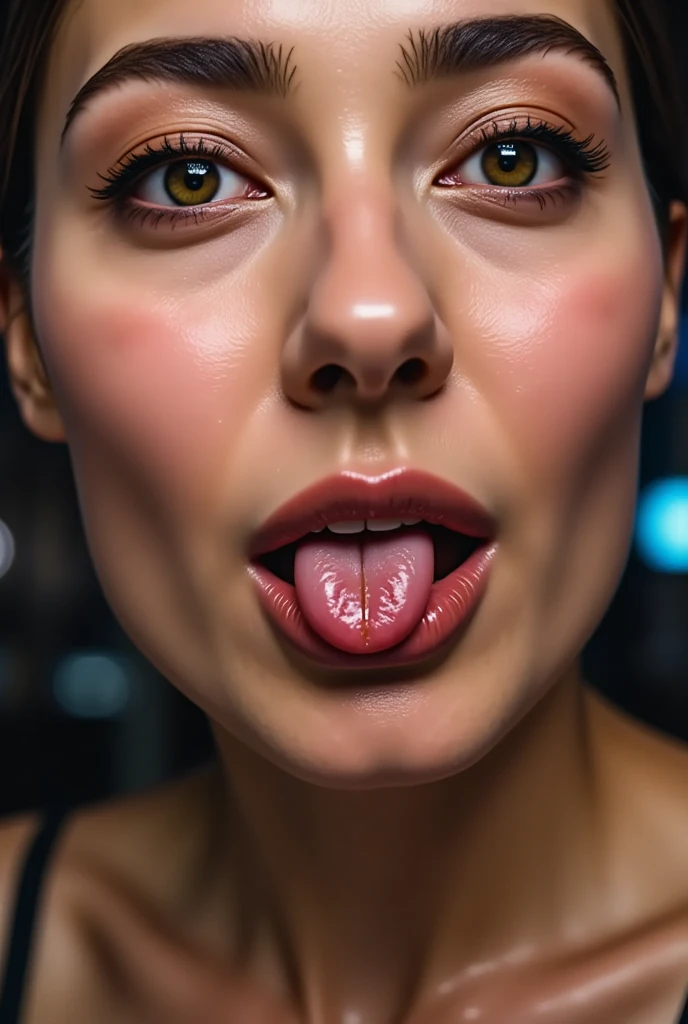    Beauty Kneeling on the Floor  、Licking the viewers,   1 girl,lip,(saliva), tongue_outside,flap,length_tongue,thick lips,   drool  ,   fisheye lens,close-up,Show me your nostrils, Highlight Her Nostrils   ,   Angelina Jolie  ,(( 60 Degrees Sweaty  ,My sweat glands are shining ,  oily skin ,)) Licking the Lens While Panting  ,  face with orgasm during backwards sex ,透明なヨダレが糸を引いてtongue上から沢山垂れている, fellatio at a distance pov,gag,(( turn eyes)) Deep Kiss POV  , fellatio at a distance,Nostril close-up,  A lot of nose hair is growing ,((The inside of my nostrils is illuminated by a light ))((鼻とtongueはシャープにピントを合わせる)), sexy costume,   party venue,(( Wet Filter))リアルな人のtongue,