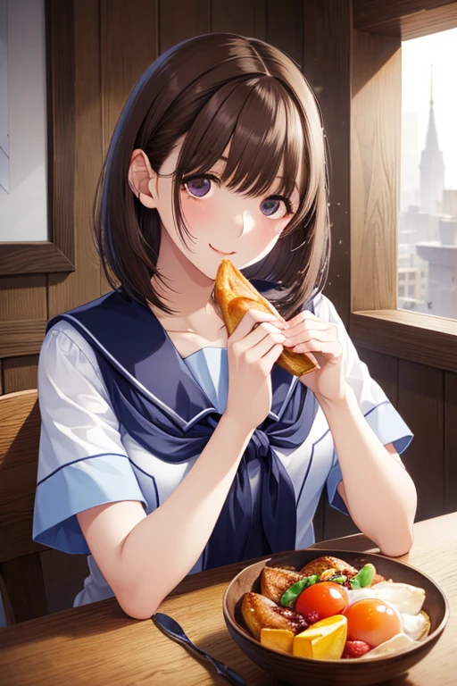 top-quality、Kentucky Box(1:6)、Full-length images of the highest quality、Highly detailed anime super detail、masterpiece、tre anatomically correct、Detailed hand、(Eat fried chicken:1.6)、8K、I love my tides、Upper line、High School Uniform、Have Kentucky、Sweat profusely、Delicious looking face、Moisturizing skin、(Kentucky Box:1.3)、Detail Eye、NSFW、Lustrous hair、、Frontal view、