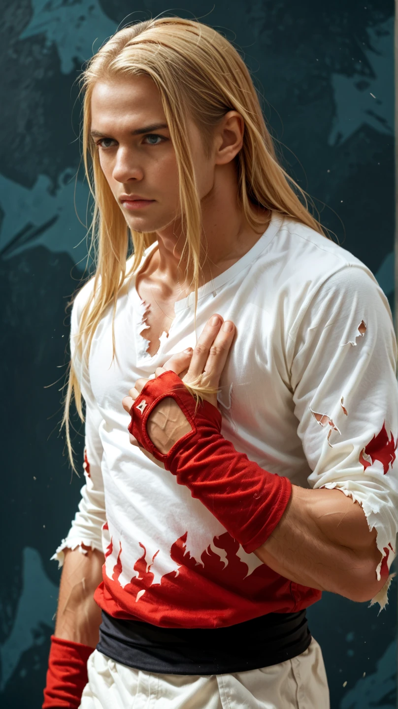 score_9, score_8up, score_7up, score_6up, score_5up, score_4up, abstract background, source_cartoon, rating_safe, BREAK
solo, male, andybogard, blonde hair, long hair, blue eyes, two-toned shirt, ripped sleeves, fingerless gloves, BREAK
 