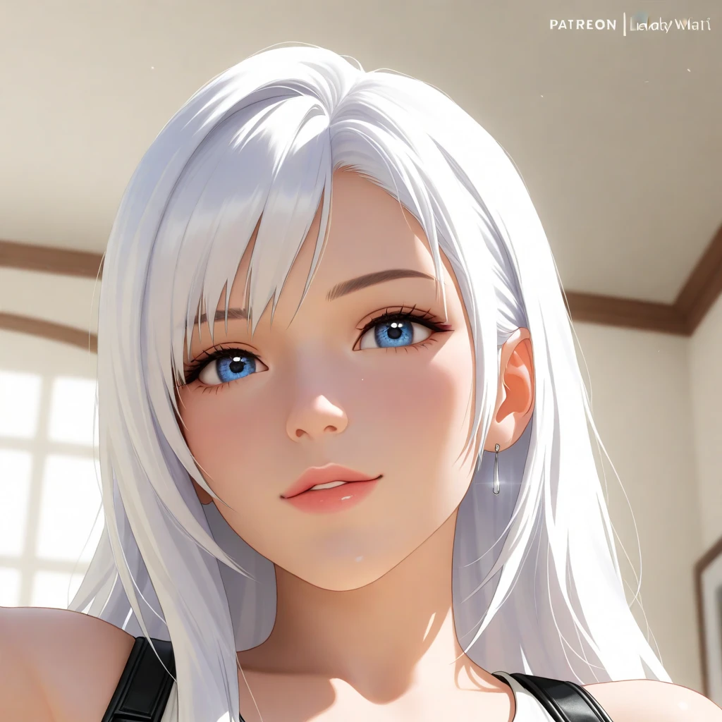 (best quality, ultra-detailed, photorealistic: 1.39), bright and vibrant colors, studio lighting, romantic expression, An effeminate girl, with a delicate and beautiful face. has a thin body, but well designed, your skin is  tanned and very pale. her hair is silver with two long pigtails, likes to wear makeup, ((Wear a black choker)), outfit emocore, cute shorts, lace high socks, band t-shirt