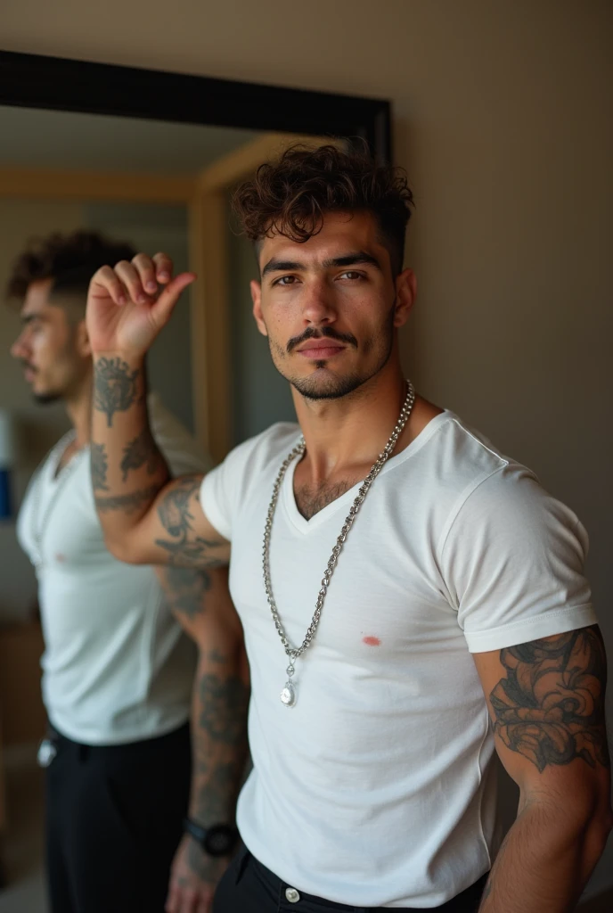 Muscles, tatuagens, tatuagem, guerreiro, lutador, Realismo, hiper, latino americano, cabelo cacheado, moreno, Defined muscles