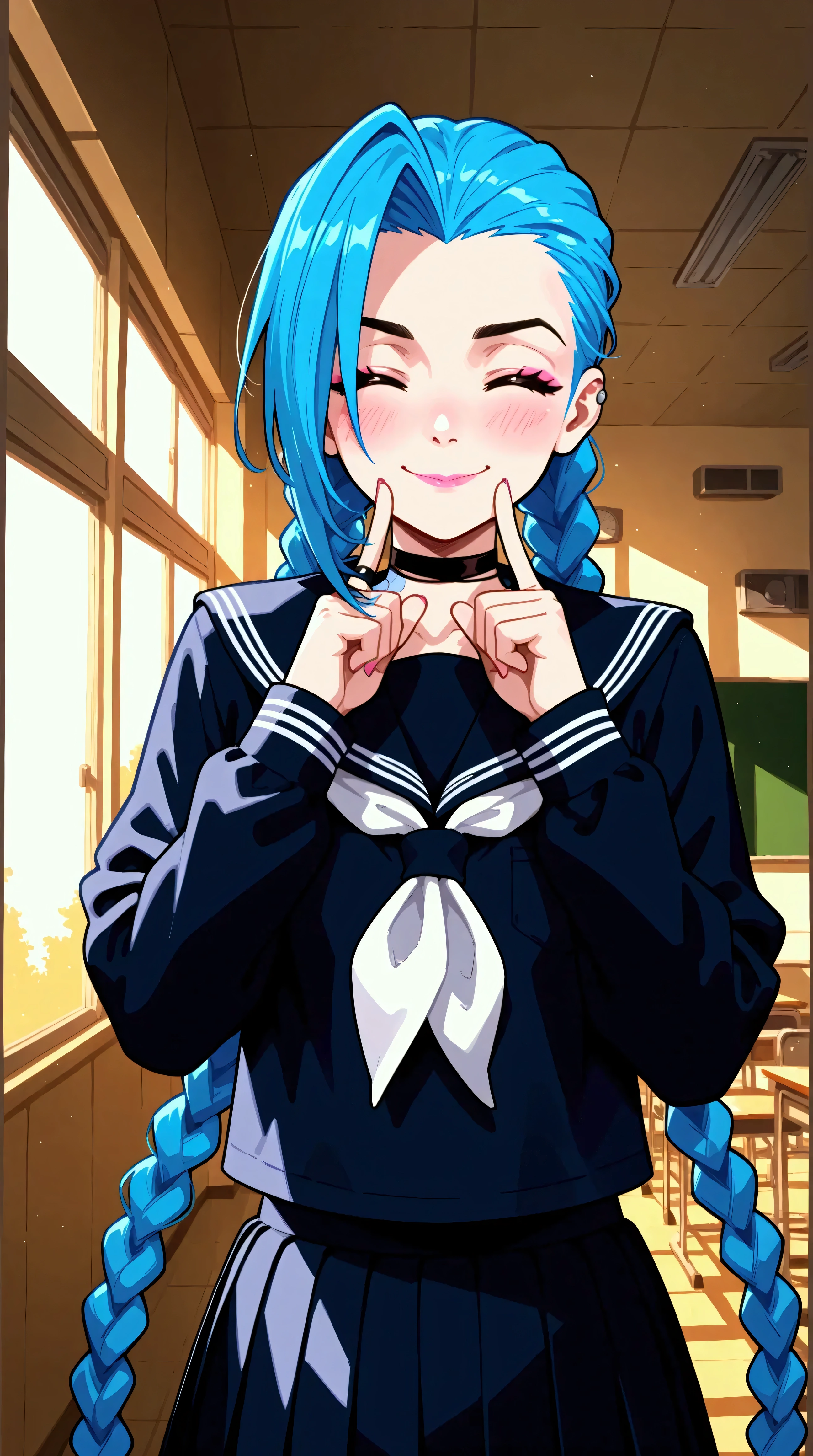 Jinx, school, gros seins, a 4 pattes,