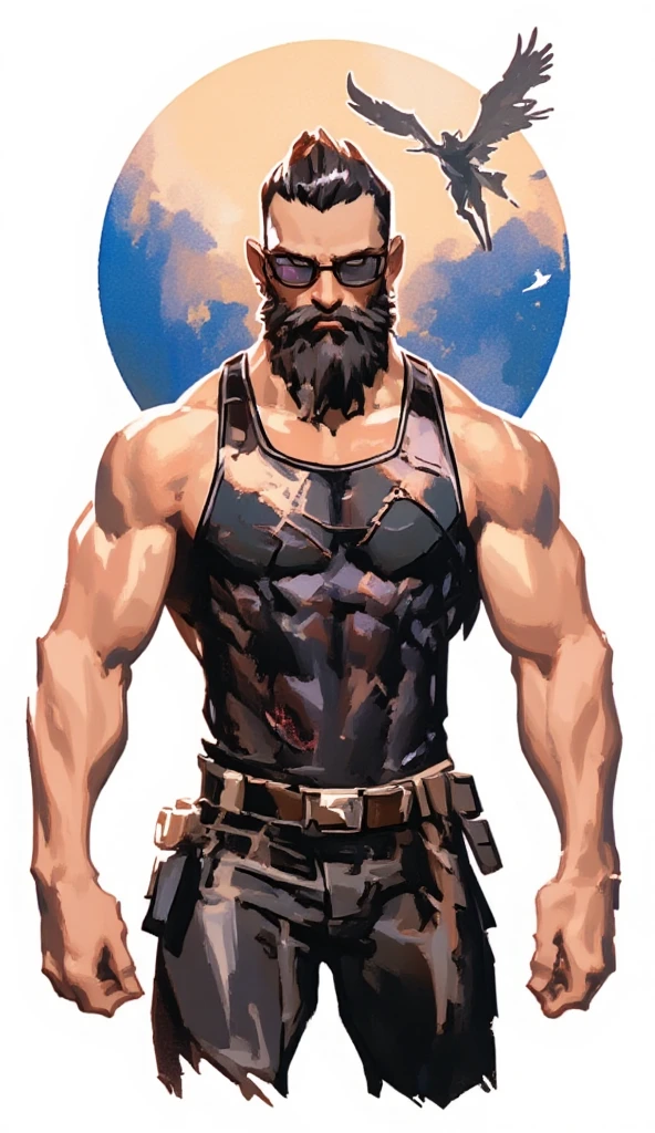 
Fundo branco, A man with glasses black,  watercolor big  moon in the background , man in black swimsuit ,  a sturdy man with a striking black beard , shirtless, hairy chest, flying . poster art, Screen printing,  comic book style from Marvel and DC , Graphic details, Promotional Art, poster illustration, illustrated poster,  inspired by Jens Sondergaard ,  fashion illustration drawn on a white watercolor paper background,  promotional poster , Marvel and DC style,  Inspired by Emil Lindenfeld , concentrated lines.