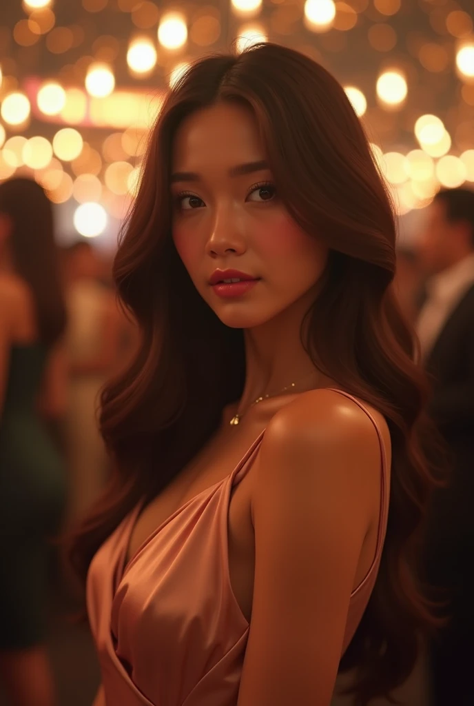 (best quality,4k,8k,highres,masterpiece:1.2),ultra-detailed,(realistic,photorealistic,photo-realistic:1.37),HDR,UHD,studio lighting,ultra-fine painting,sharp focus,physically-based rendering,extreme detail description,professional,vivid colors,bokeh,portraits,landscape,bright and vibrant colors,cinematic lighting,A group of Chinese girls, model body, bikini outfit, outdoor,crowded people,random bikini outfit color,model posing,evening