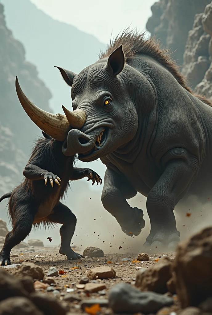Lizard knocking down the bull
