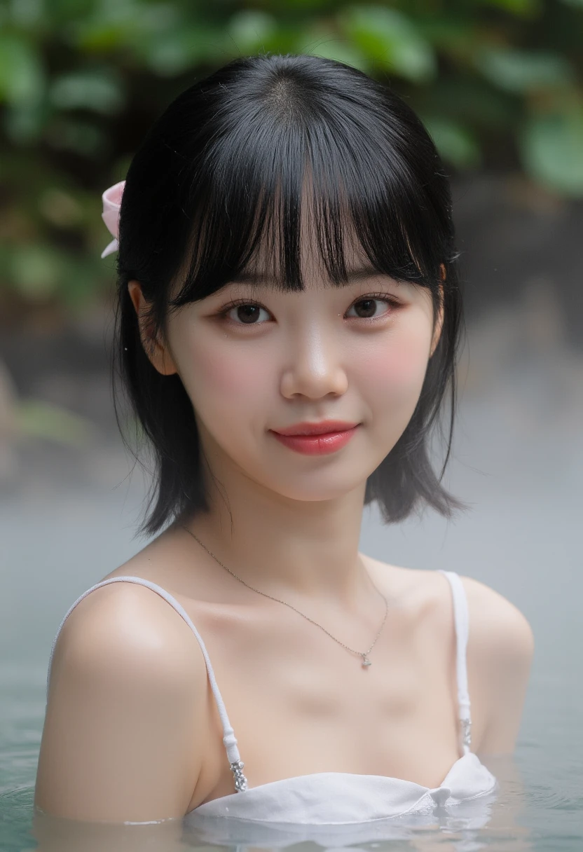   white skin， slender body , バングのある black hair，全naked，naked， Chest， small breasts，belly button，最    High Quality    、    High Quality    、 Max image      、8k、最    is high resolution  、    is high resolution  、最    High Quality    、   Masterpiece    、     Real Distance and Closeness to the Fingertips   、   Realistic human body   、  Fine and realistic skin   、 Realistic faces depicted down to the smallest detail  、     Detailed and Realistic Reference    、   Realistic Lip Details    、     Accurate and Realistic Teeth     、Realistic ears、 Accurate and realistic hair    、    Detailed and realistic arms    、     Detailed and Realistic Reference    、Of playground equipment    、(    Beautiful hands  、thumb１reference４)、   Real Details of the Feet  、((美しい  Audition angle   ))、(    japanese model), (   Audition angle   )、((  beauty full 18 hey orudogaru  ))、(    black hair)、(    Search 。 The hairstyle is random  )、(   Sexy appearance  )、((whole body))、((張りのある美しいChest))、(Slim Style、Slim fit)、(whole body光沢肌、    white skin)、((     Body Wrapped in a Thin White Towel     .))、((Thin towel(濡れたThin towelを通して彼女の肌が見える))、(濡れたThin towelの上から乳首の形がはっきりわかる)、(濡れたThin towelを通して彼女のオマンコの形がはっきり見える)、((濡れたThin towelが彼女の肌に密着して張り付いています))、( soft natural light)、((Deep in the forest(  My middle school daughter and natural hot springs    ))、((Hot spring surrounded by rocks))、((Deep bathtub(Deep Hot Springs))、((Hot Spring Girl))、((Bathing in hot springs))、((     A woman warming up in a hot spring     ))、((  Junior high school student and hot spring  ))、((腰まで  Junior high school student and hot spring  ))、(( 底のDeep Hot Springs ))、((   Large amounts of steam rising from the water in the upper body   ))、((  Hot Springs with Thick Steam Fluttering  ))、((    Hot spring visible from the surface   .......))