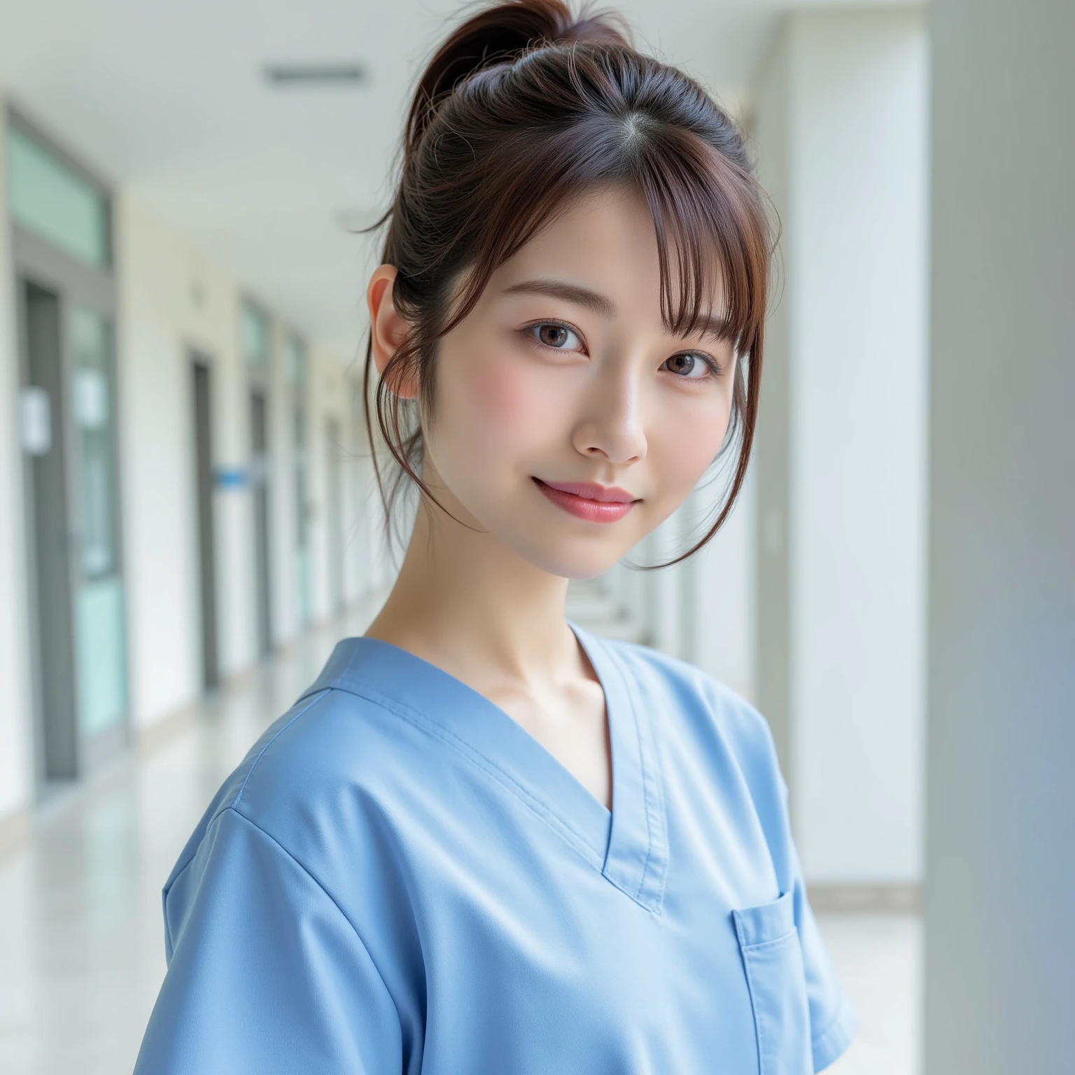 (8k、Raw photography、highest quality、masterpiece:1.2),(black haired、very short hair:1.8),(twin mitsu braid:1.4)、show viewer,Looking at the front,erotic,white skin,(Wearing pink nurse clothes:1.7)、()、(Clothing that emphasizes the shape of your chest、publish one'Skin:1.6)、(big breasts :1.2)、slim body shape、ultra high resolution,beautiful,beautiful fece,(alone、no background:1.9),whole bodyボディー,japanese woman,(Photoreal:1.37)、photon mapping,reality、(Baby-faced and cute: 1.0)、(cute smile: 1.7)、(With a round face: 1.7)、radio city、Physically based rendering、depth of field rally background、photograph, (I can see your knees,close up of thighs:1.5),whole body、super fine