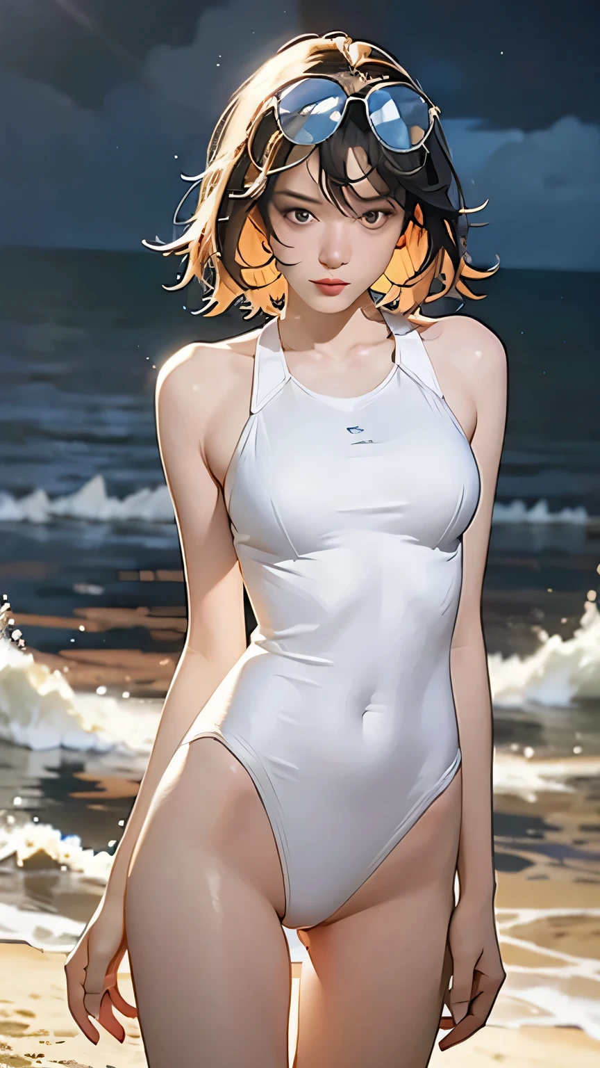 ((NSFWSTILLSHOW))、no extra arm:2、no extra hand:2、no extra leg:2、((solo 1girl))、{full length|Full height|all-fours|Half squatting|Flying|Jumpping|Ass focus、looking ahead}、{Wide Shot:1.5|Drone view|OverHeadShot|From below:1.5}、(wetted Porcelain skin、Wetted White skinny bodysuit)、Very thin and soft fabric、wetted face、{wetted hair|Floating hair|Shiny hair|Black hair|Blonde hair|Silver hair|Short Bob|Half Up|Curly hair}、Detailed Clear Nipples、detailed crotch、(The  shape of the pubic area is Clearly Visible:1.2)、ass visible through thighs:1.3、Nipple shadow、(masterpiece, Best quality)、(((Photorealsitic:1.37)))、(BokeH)、smooth shading、({childish|Gigantic cleavage:1.37})、((((detailed beautiful face))))、Darkbackground、neons、zydG、high collar、elbow_gloves、Floating in the SPACE、Blue Earth、{dreamlike|creative refinement}、