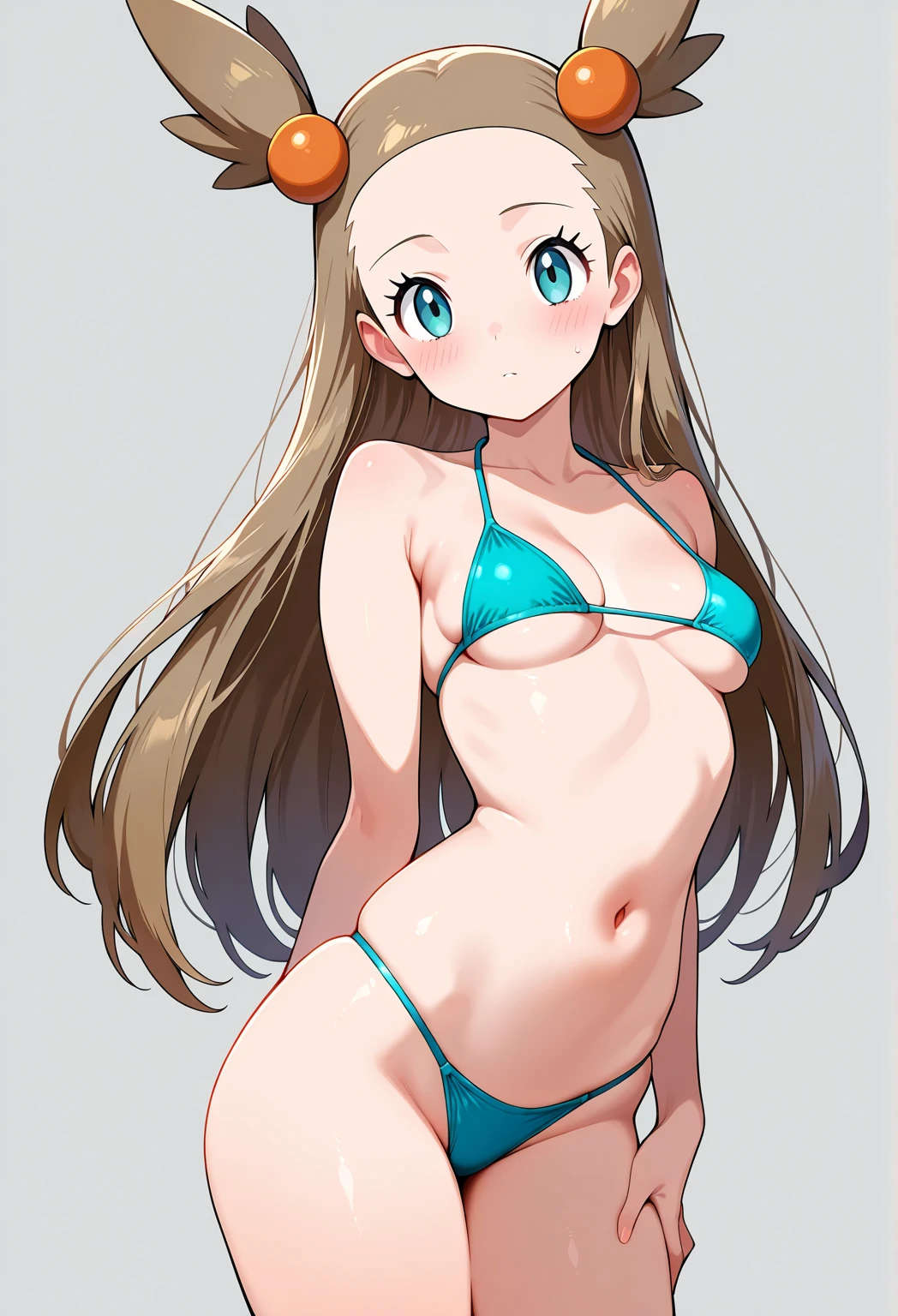 skinny,long hair,bikini