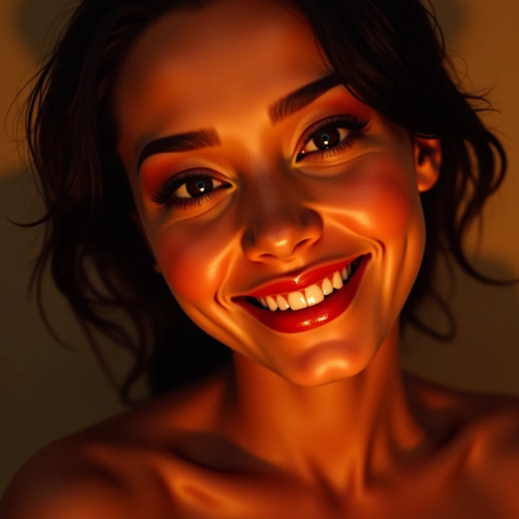(
(Character: one Nigerian woman, 30 years old, big smile)
(Clothing: red lingerie),(close-up)
(Style: ((masterpiece:1.5)), (face detailed), photo-realistic:1.3, hyperrealistic, film grain, realistic lighting)
)